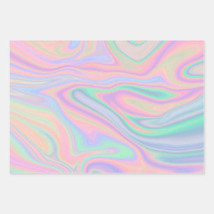 Liquid Colorful Abstract Rainbow  Wrapping Paper Sheets