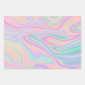 Liquid Colorful Abstract Rainbow  Wrapping Paper Sheets by DesignByLang at Zazzle