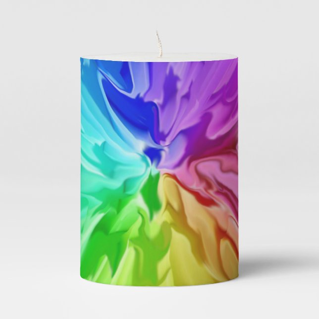 Liquid Colour Pillar Candle (Front)