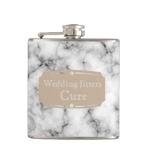 Liquid Courage Wedding Jitters Cure Marble pattern Flask