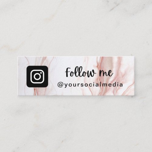 Liquid Cream Marble Chic Instagram Follow QR Code Mini Business Card