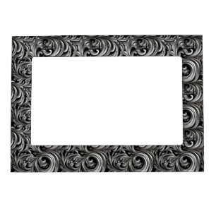 Liquid Elegance - Metallic Black liquid pattern Magnetic Frame