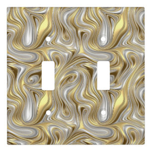Liquid Elegance - Metallic liquid pattern Light Switch Cover