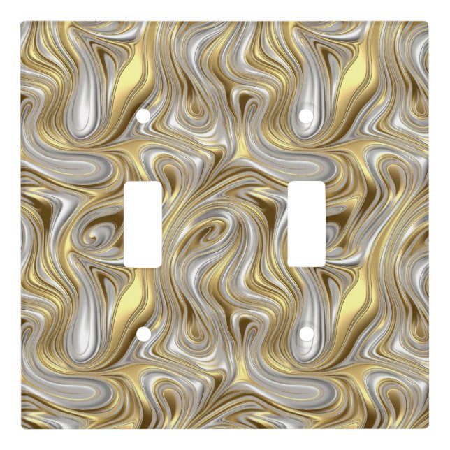 Liquid Elegance - Metallic liquid pattern Light Switch Cover (Front)