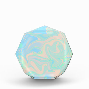 Liquid faux holographic iridescent texture acrylic award