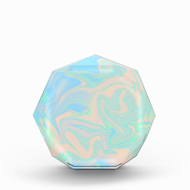 Liquid faux holographic iridescent texture acrylic award (Front)