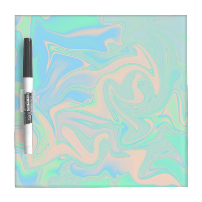 Liquid faux holographic iridescent texture dry erase board (Front)