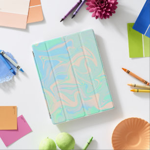 Liquid faux holographic iridescent texture iPad smart cover