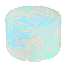 Liquid faux holographic iridescent texture pouf