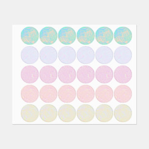 Liquid faux holographic iridescent textures labels