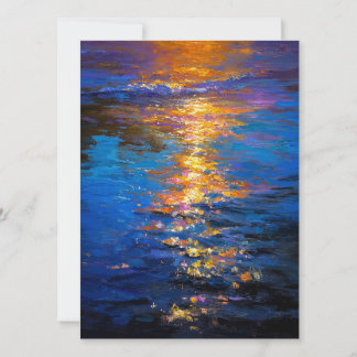 Liquid Fire at Dusk Holiday Card