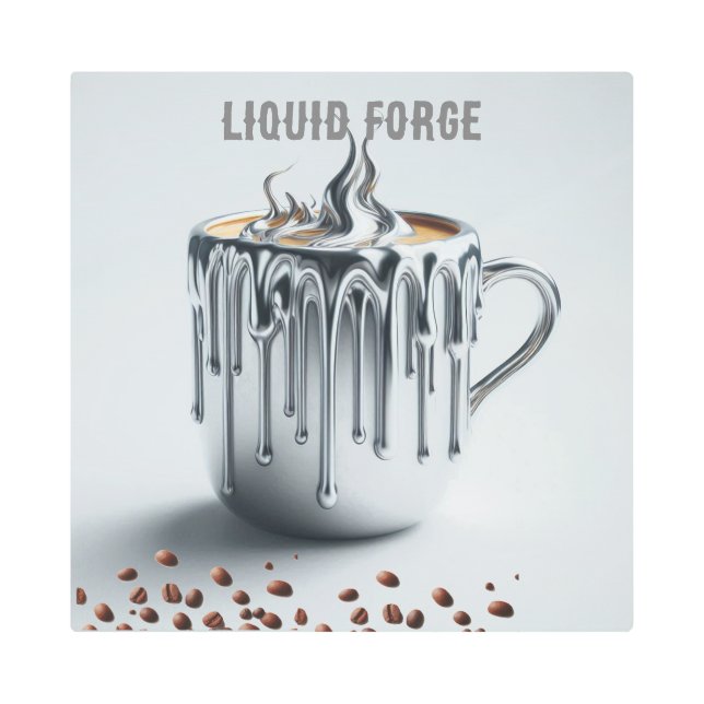 Liquid Forge Molten Coffee Bar Metal Print (Front)