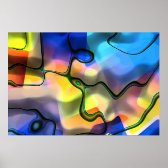 Liquid forms - colorful abstract art poster (Front)
