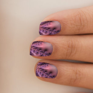 Liquid Fractal Pastel Pink and Purple Minx Nail Art