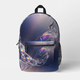 Liquid Glass Ripple Droplet - Iridescent 3D Abstra Printed Backpack