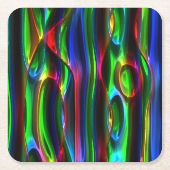 Liquid Glass Square Paper Coaster by MistiquePatterns at Zazzle