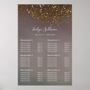 Liquid Glitter Design Price List Poster