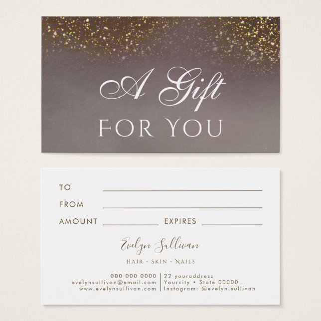 liquid glitter Gift Card (Front & Back)