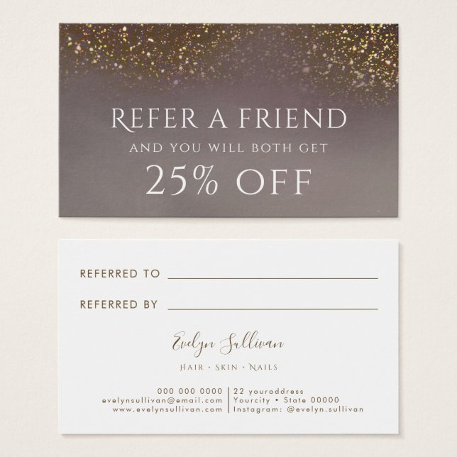 liquid glitter Referral Card (Front & Back)