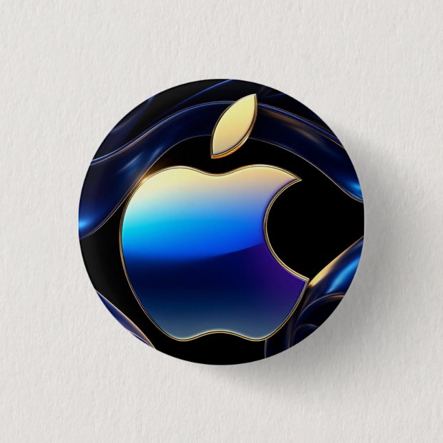 🍎 Liquid Gold Apple Glam Statement ✨ Button (Front)