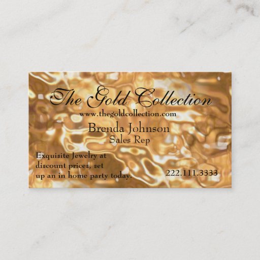 Customizable Liquid Gold Business Card