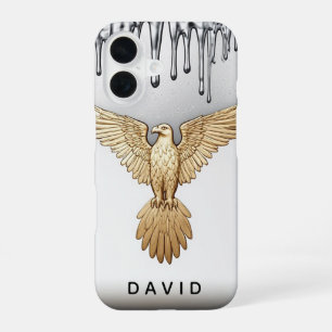 🦅 Liquid Gold Eagle Name Flow  Custom Metallic iPhone 16 Case