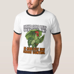 Liquid Gold Leaf Chaos Control Rooster T-Shirt