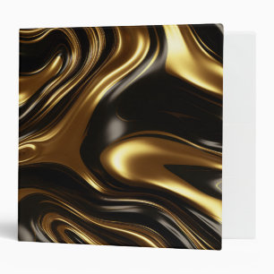 Liquid Gold shiny metallic swirl 3 Ring Binder