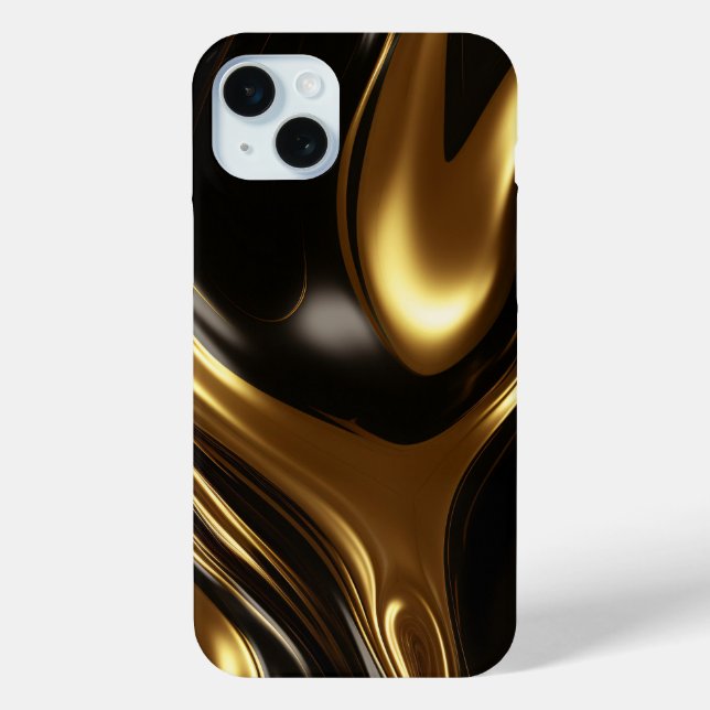Liquid Gold shiny metallic swirl Case-Mate iPhone Case (Back)