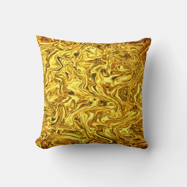 liquid gold throw pillow (Front)