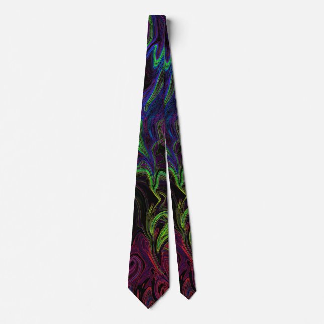 Liquid Graffiti Glowing Red Neck Tie (Front)