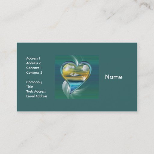 Customizable Liquid Heart Business Card