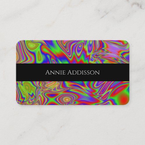 Liquid iridescent rainbow texture business card