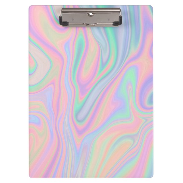 Liquid Iridescent Unicorn Color Design Clipboard (Front)
