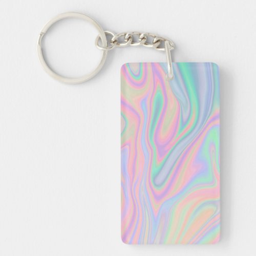 Liquid Iridescent Unicorn Color Design Keychain