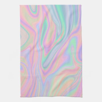 Liquid Iridescent Unicorn Color Design Kitchen Towel by DesignByLang at Zazzle