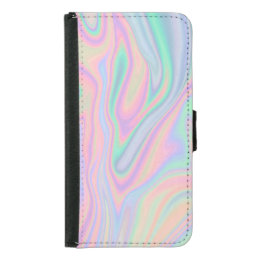 Liquid Iridescent Unicorn Color Design Samsung Galaxy S5 Wallet Case