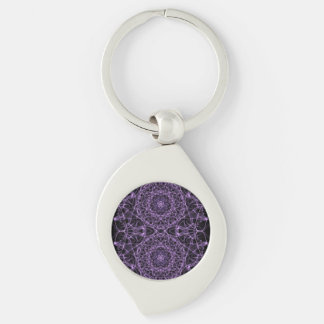 Liquid Light #19 - Purple Abstract Fractal Keychain