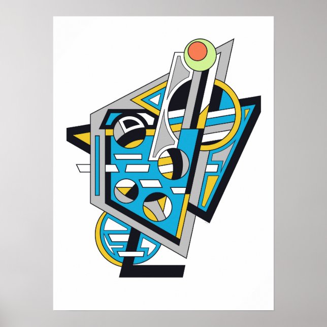 Liquid Lunch | Cyber Deco Abstract Design Poster (Front)