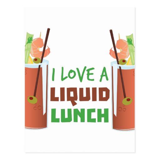 Liquid Lunch Postcard | Zazzle