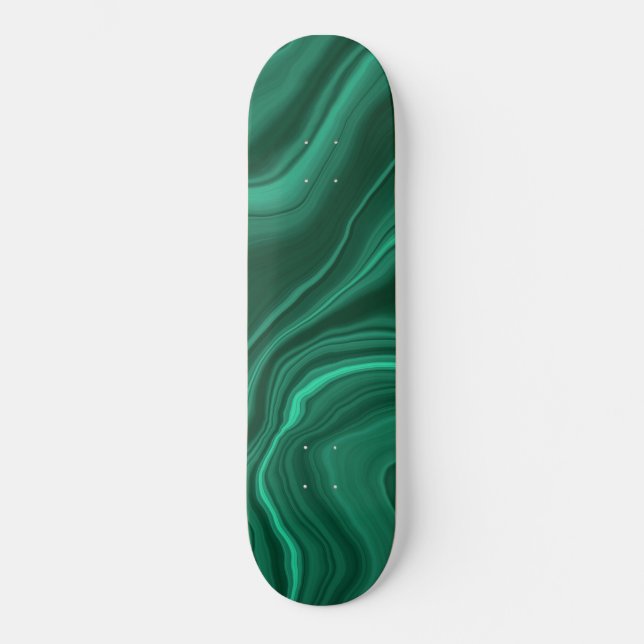 Liquid Malachite Dream #1 #gem #decor Skateboard (Front)