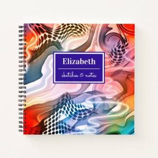 Liquid marble abstract texture Your Name Notebook