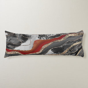 Liquid Marble Agate Glitter Glam #13 Faux Glitter Body Pillow