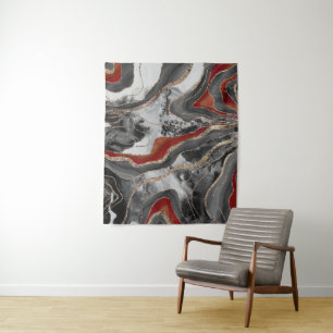 Liquid Marble Agate Glitter Glam #13 Faux Glitter Tapestry