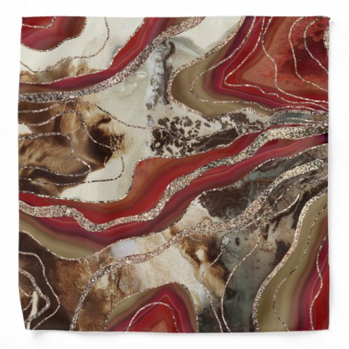 Liquid Marble Agate Glitter Glam 2 Bandana