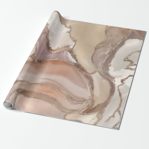 liquid marble and gold abstract pallet wrapping paper