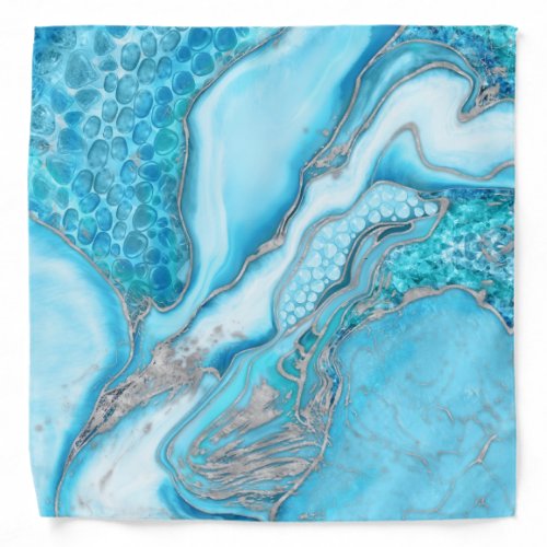 Liquid Marble _Blue quartz and gemstones Bandana