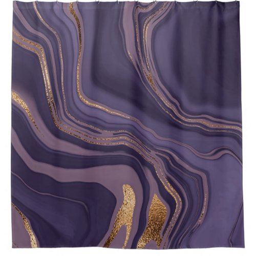 Liquid Marble Gold Splash Abstract Shower Curtain