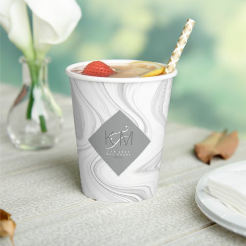 Liquid Marble Neutrals Wedding ID888 Paper Cups