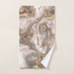 Liquid marble - pearl and gold bath towel set
